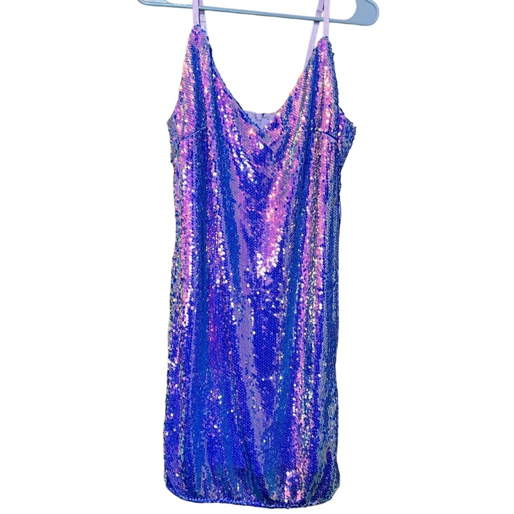 Purple sequin dress. Size 14.